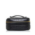 Pre-Owned Chanel Cocomark Bicolore Vanity Bag Handbag Black Lambskin Ladies  (Fair)