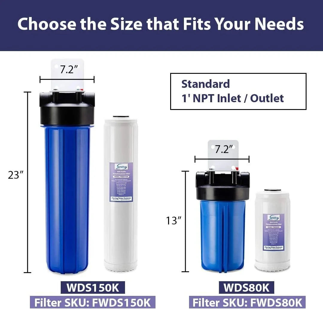 FWDS150K Anti Scale Water Filter Replacement Cartridges, 20” x 4.5”, White