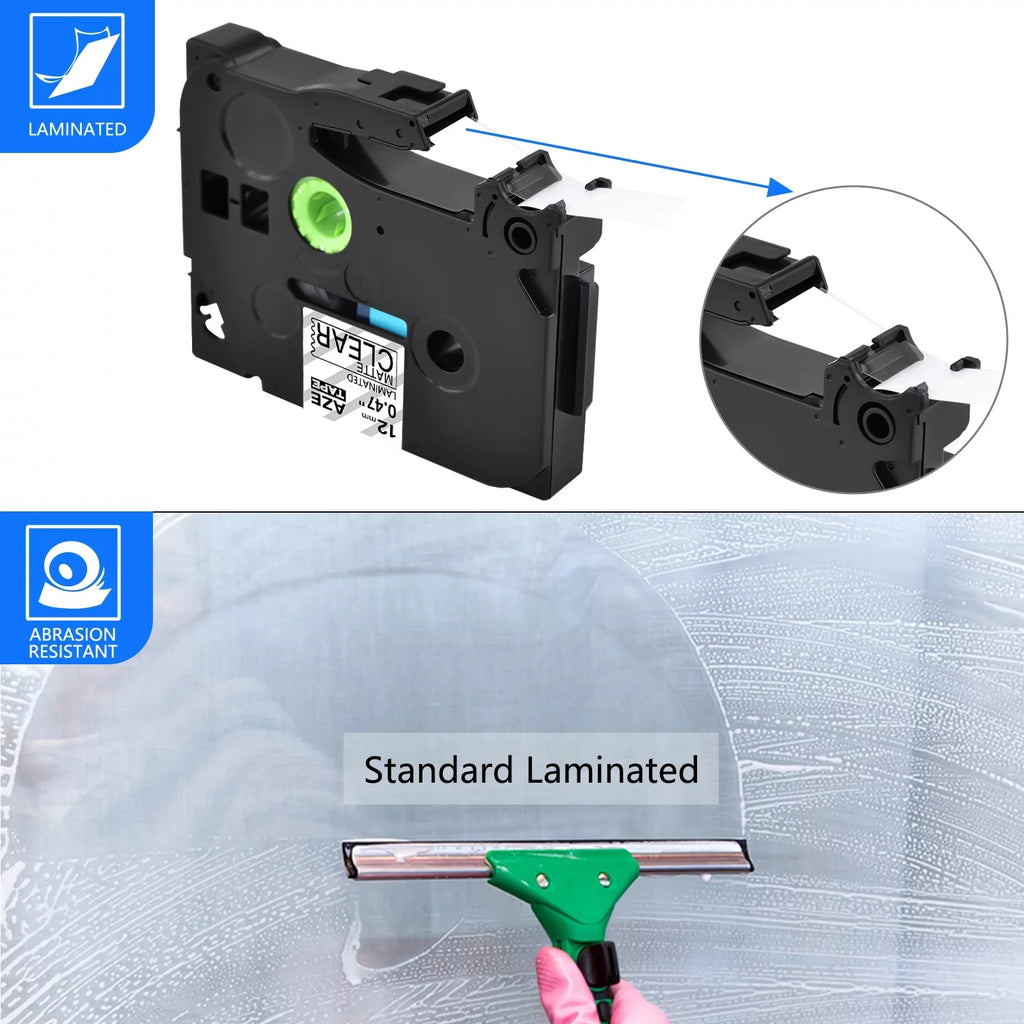 5PK Compatible for Brother P-touch Black on Matte Clear 12mm 0.47" TZe-M31 -M31 TZM31 TZeM31 Laminated Label Tape