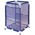 Pool Bins Pool Storage Organizer Mesh Rolling Pool Equipment Bin, Medium, (25.4" W X 25.4" L x 40" H) - Style -M200, Blue, -1513