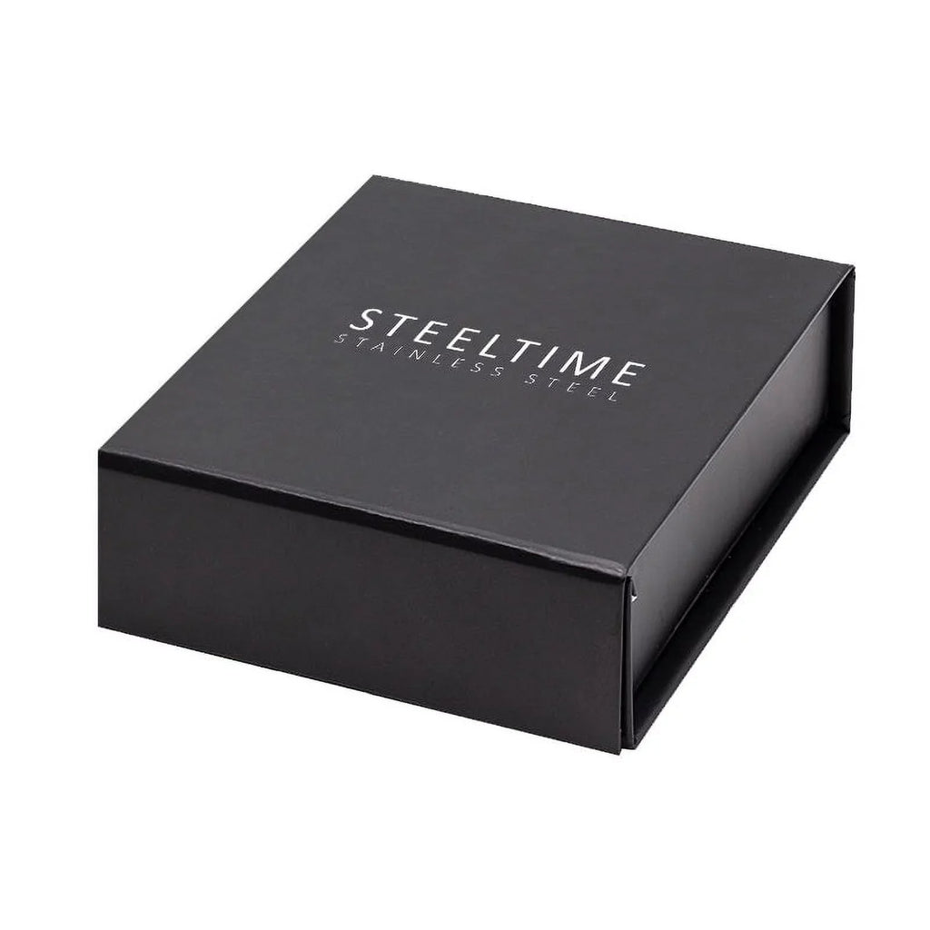 SteelTime Men's Stainless Steel  Classic Cuban Link Bracelet
