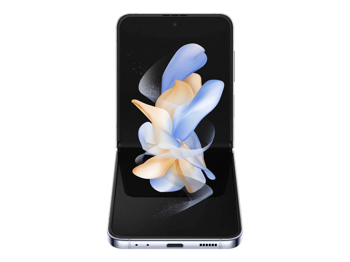 Samsung Galaxy Z Flip4 - 5G smartphone - dual- -  8  / Internal Memory 256  -  display - 6.7" - 6.7" - 2640 x 1080 pixels 2640 x 1080 pixels (120 Hz) - 2x rear cameras 12 , 12  - front camera 10  - blue