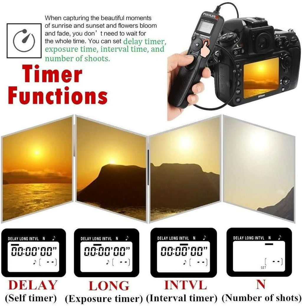 P6 Timer Remote Control Cable with Intervalometer for Panasonic S5, S1H, S1RM, S1R, S1M, S1, G95, G91, FZ10002, G9, GH5, G85, G81, GX8, GX7, GH4, GH3, FZ2500, FZ2000, FZ1000, FZ300, FZ200 P6 for Panasonic