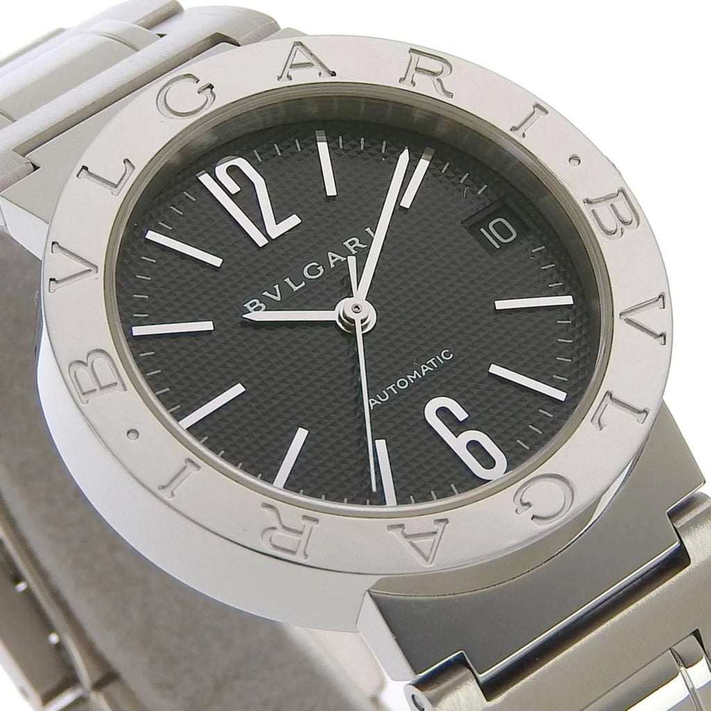 Pre-Owned  Bulgari BB33BSS  stainless steel self-winding boys black dial watch (Good)