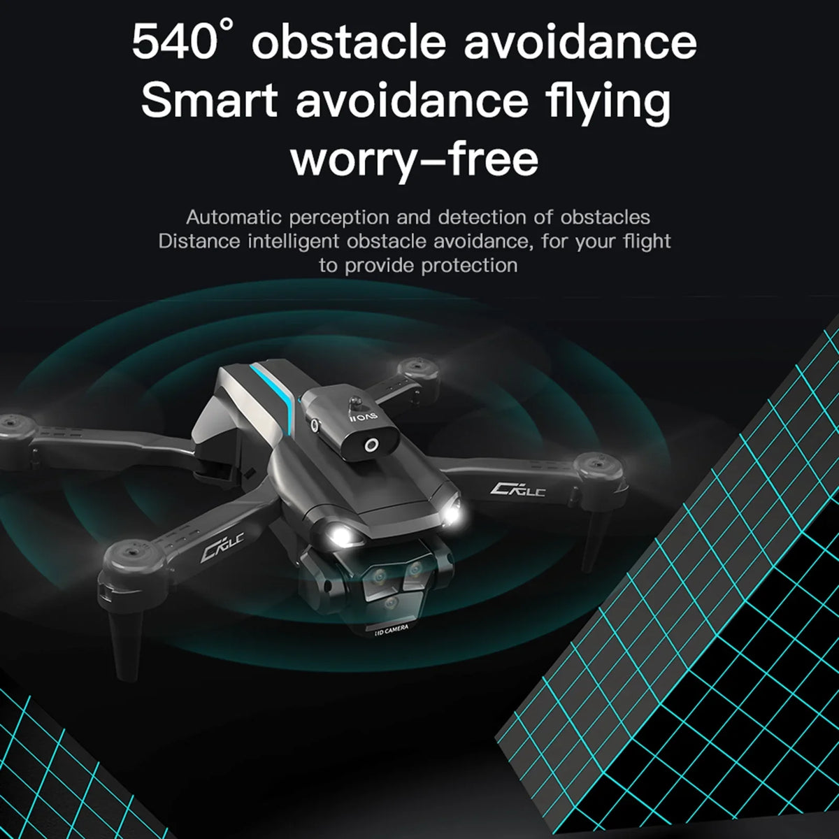 Meterk Remote Control with Camera 4K 3 Front Camera 2 Bottom Camera Obstacle Avoidance 5GWiFi  Storage Bag Package Trajectory Flight Gesture Photography Follow Flight 3 Battery