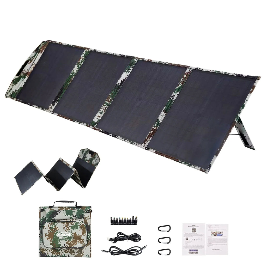 Solar Panels 80W Portable Camping Solar Kit Foldable for Power Station Generator Folding Solar Charger compatible