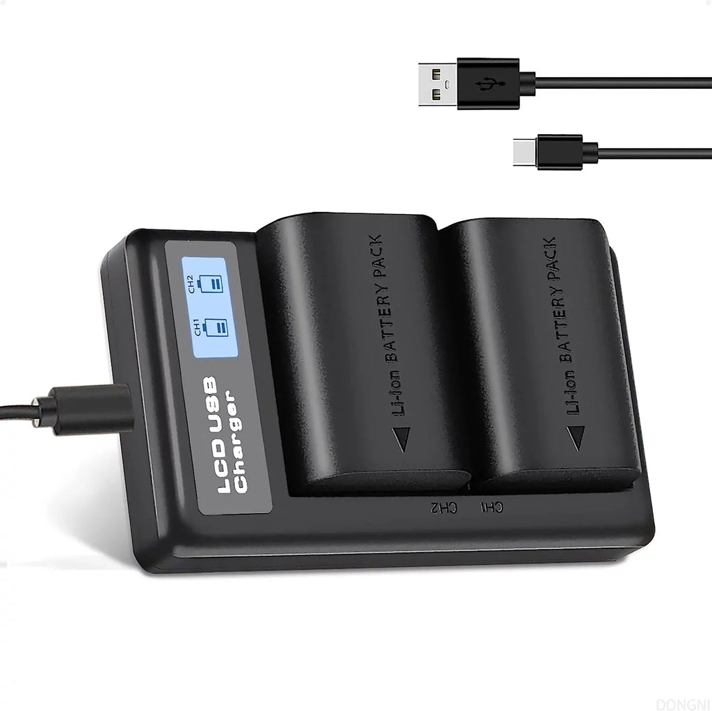 2-Pack -E6NH 2950mAh Batteries and Dual Charger for Canon  R R5 R6 5DS 6D 7D 60D 70D 80D 90D 5D Mark // Camera