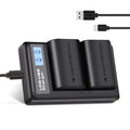 2-Pack -E6NH 2950mAh Batteries and Dual Charger for Canon  R R5 R6 5DS 6D 7D 60D 70D 80D 90D 5D Mark // Camera