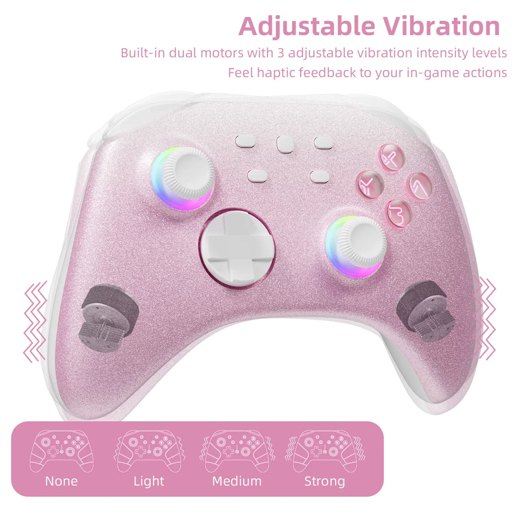 Pokémon Violet Game Disc and Upgraded Switch Pro Controller for Nintendo Switch//Lite, Wireless Switch Remote for //Android/Steam Pink
