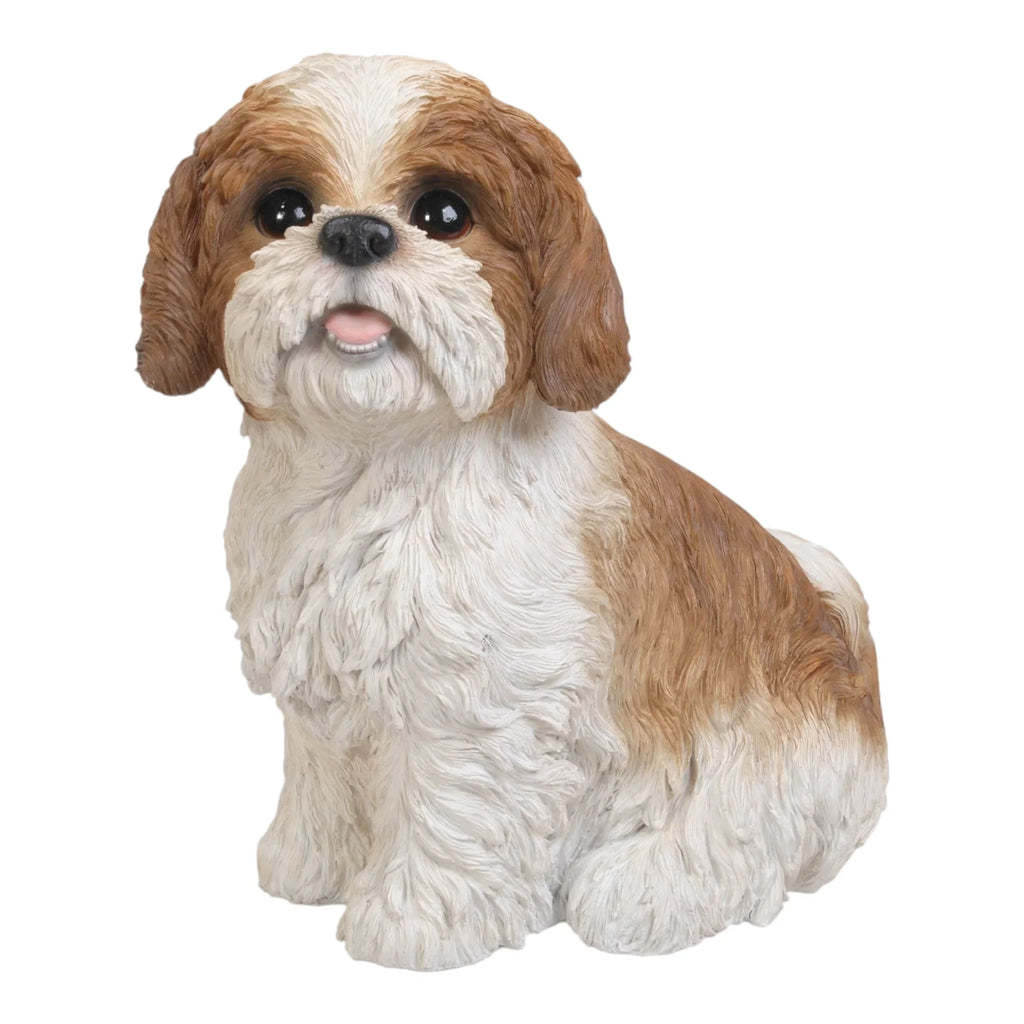 Hi-Line Gifts 11" Sitting Shih Tzu Puppy Outdoor Garden Statue