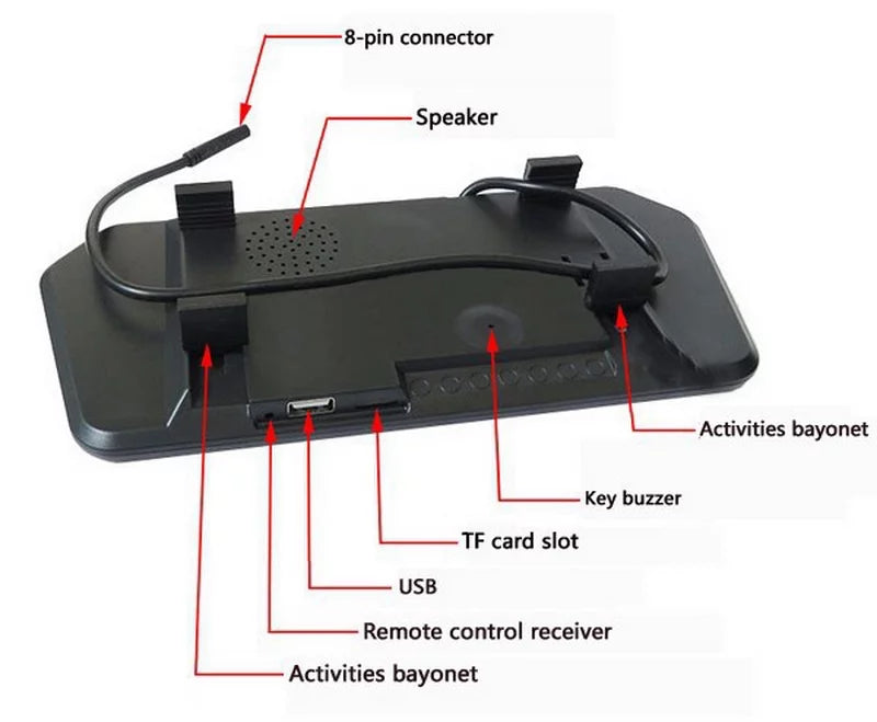 Full  7" inch   Car Monitor Car RearView Mirror with Built-in Bluetooth Mp5  Photo Display   Slot