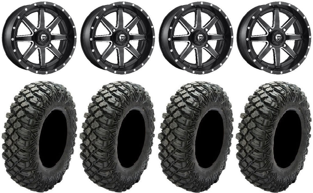 Fuel Maverick Black 16" Wheels 35" Crawler  Tires Kawasaki Teryx Mule