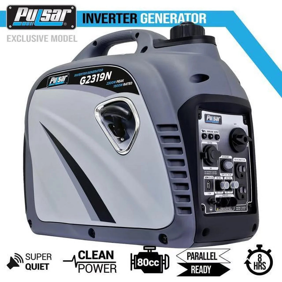 Pulsar 2300 Peak Watt Digital Inverter Generator With 80cc  Engine G2319N