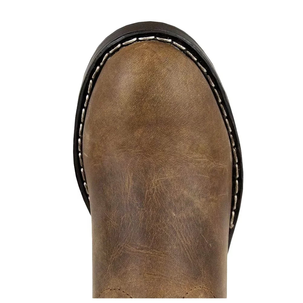 Kids Roper Western Boots, Color: Brown Oil Distress, Size: 10.5, Width: R (3036C-10.5R)