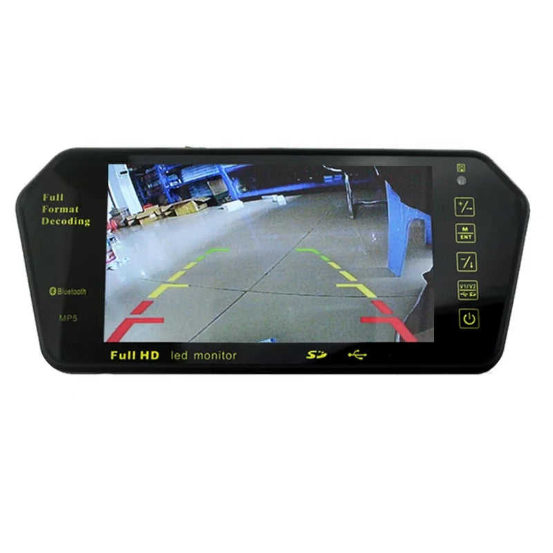 Full  7" inch   Car Monitor Car RearView Mirror with Built-in Bluetooth Mp5  Photo Display   Slot