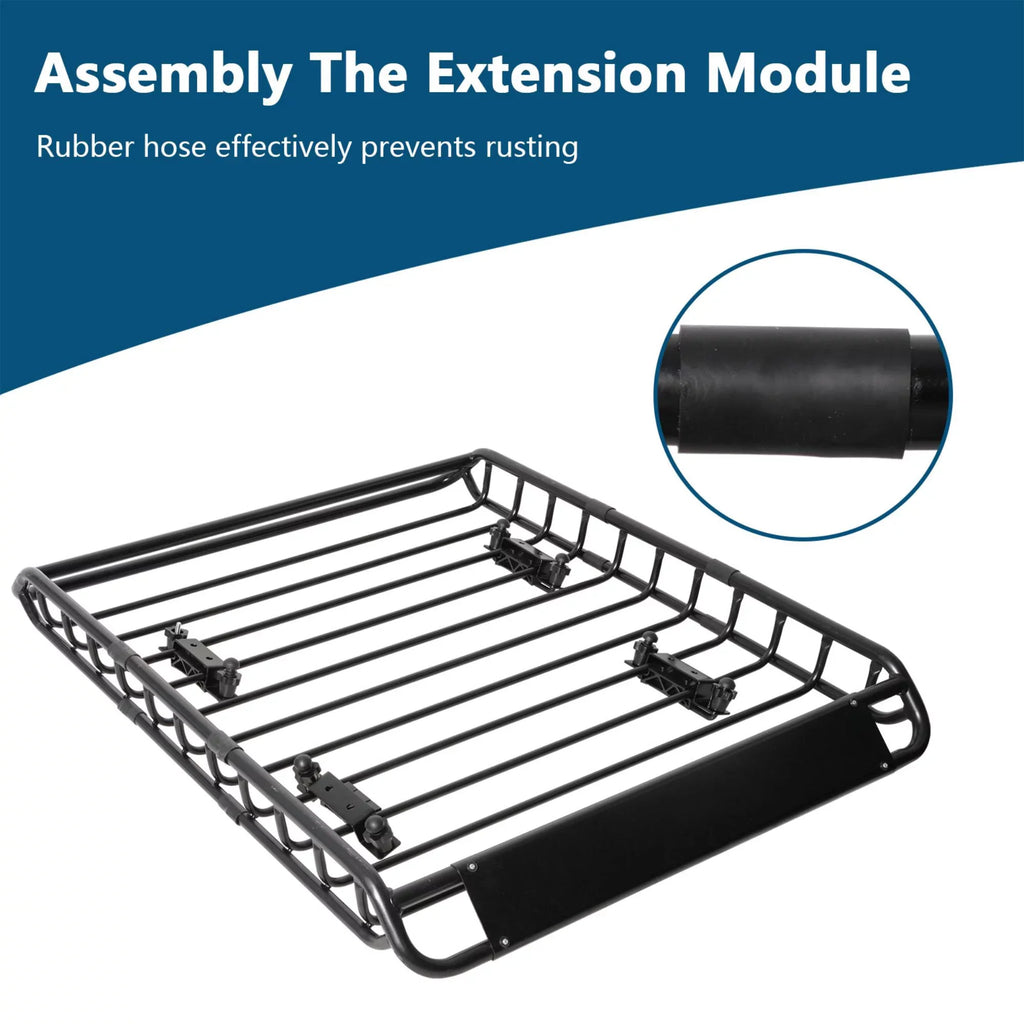 45" x 36" Universal Roof Rack Basket Heavy Duty Rooftop Cargo Rack, 150 lbs Cargo Carrier for Top of Vehicle for , Truck, & Car Luggage Holder, Black
