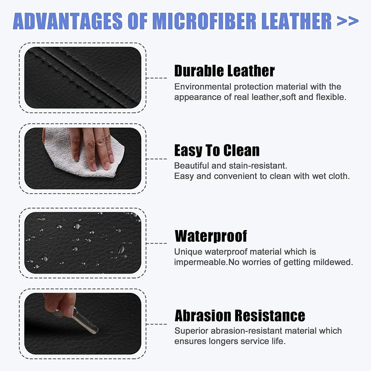 X  Pair Car Center Console Lid Armrest Seat Box Cover Protector Replacement Microfiber Leather for Acura  2007-2013 Armrest Lid Not Included Black