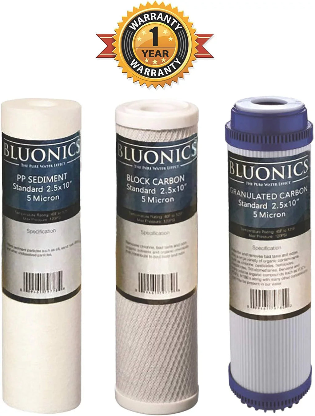 Reverse Osmosis Replacement Filter Set  Cartridges 5 pcs w/ 50  Membrane