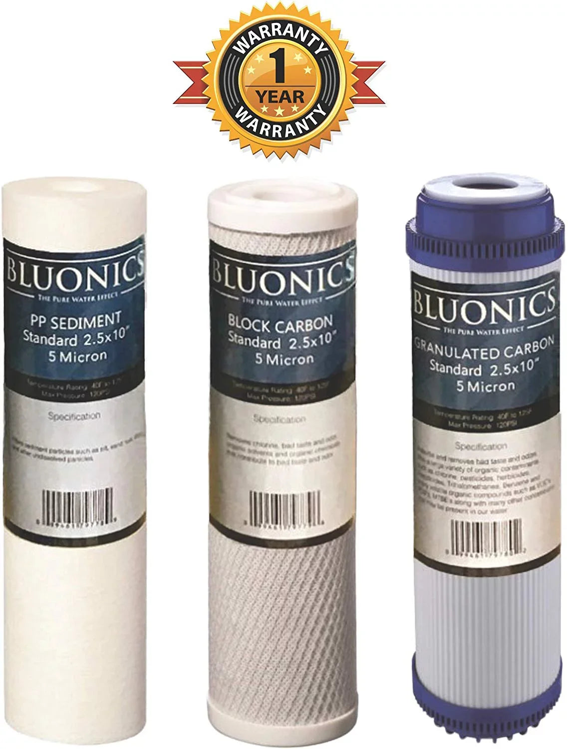 Reverse Osmosis Replacement Filter Set  Cartridges 5 pcs w/ 50  Membrane