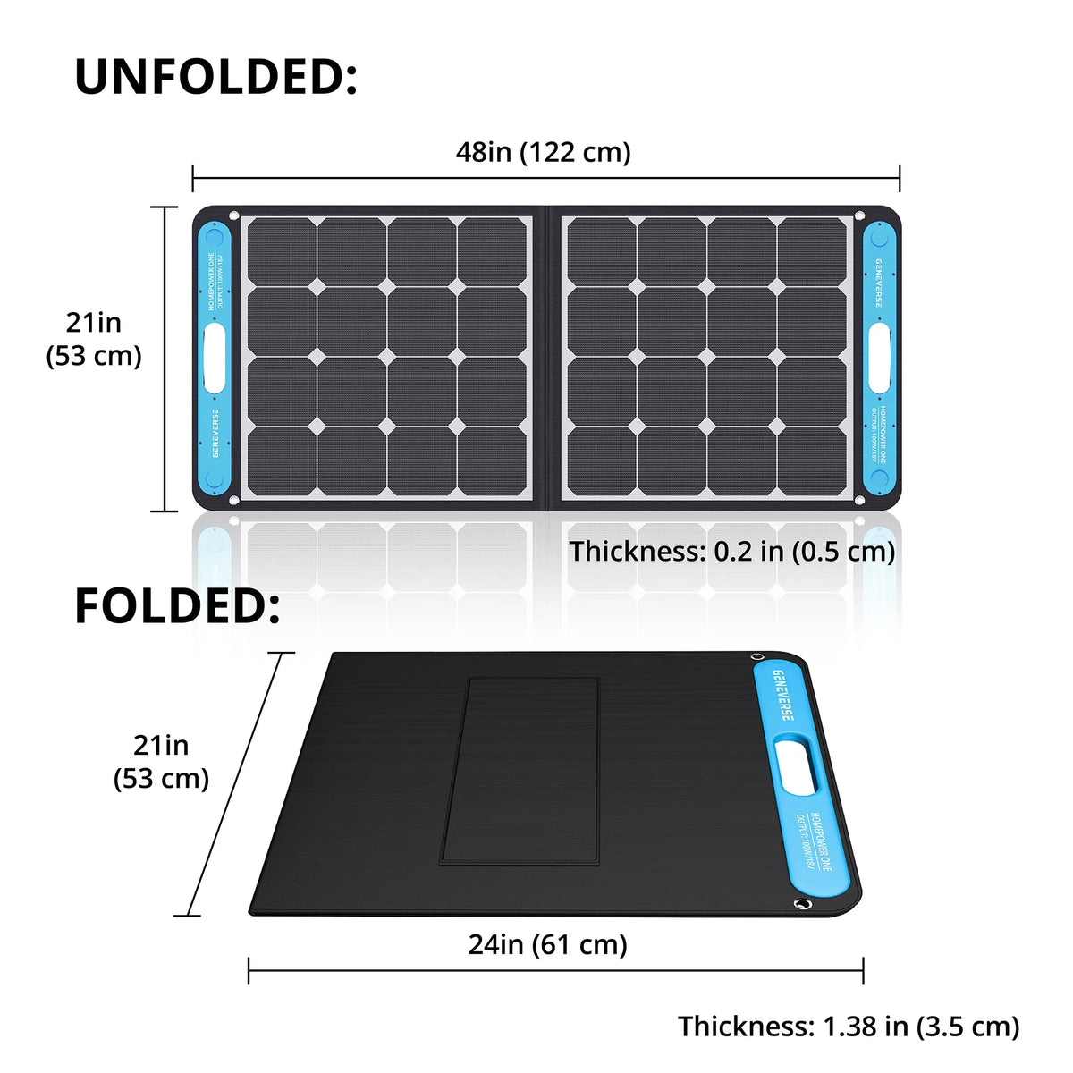 100 Watts SolarPower One Monocrystalline Portable Solar Panel with built-in -C and -A ports