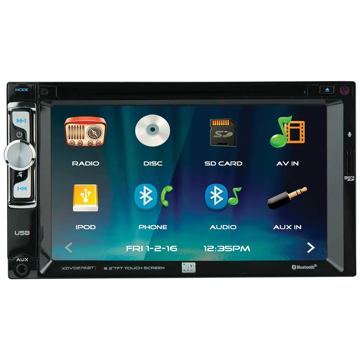Dual Xdvd276bt 6.2-inch Double-din In-Dash / Receiver