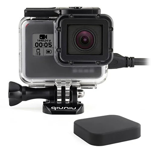 Side Open Skeleton Housing Case for GoPro Hero 5 6 7 Black Action Camera - Protective Lens Removal  Needed - Transparent Clear