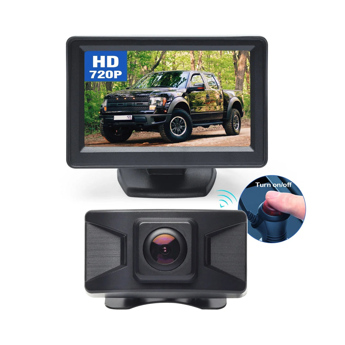 4.3 Inch Wireless Rear View Monitor Kit Backup Camera 720P  Reverse Camera for Car Van Truck Camper Trailer with Parking Guide Lines