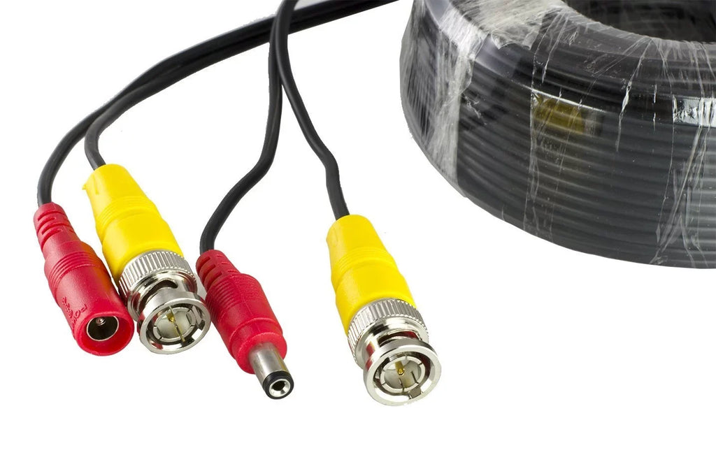 Amcrest 4-Pack 100 Feet Pre-Made All-in-One Siamese  Video and Power  Security Camera Cable with Two Female Connectors for 960H & - Camera and  (SCABLEHD100B-4pack)