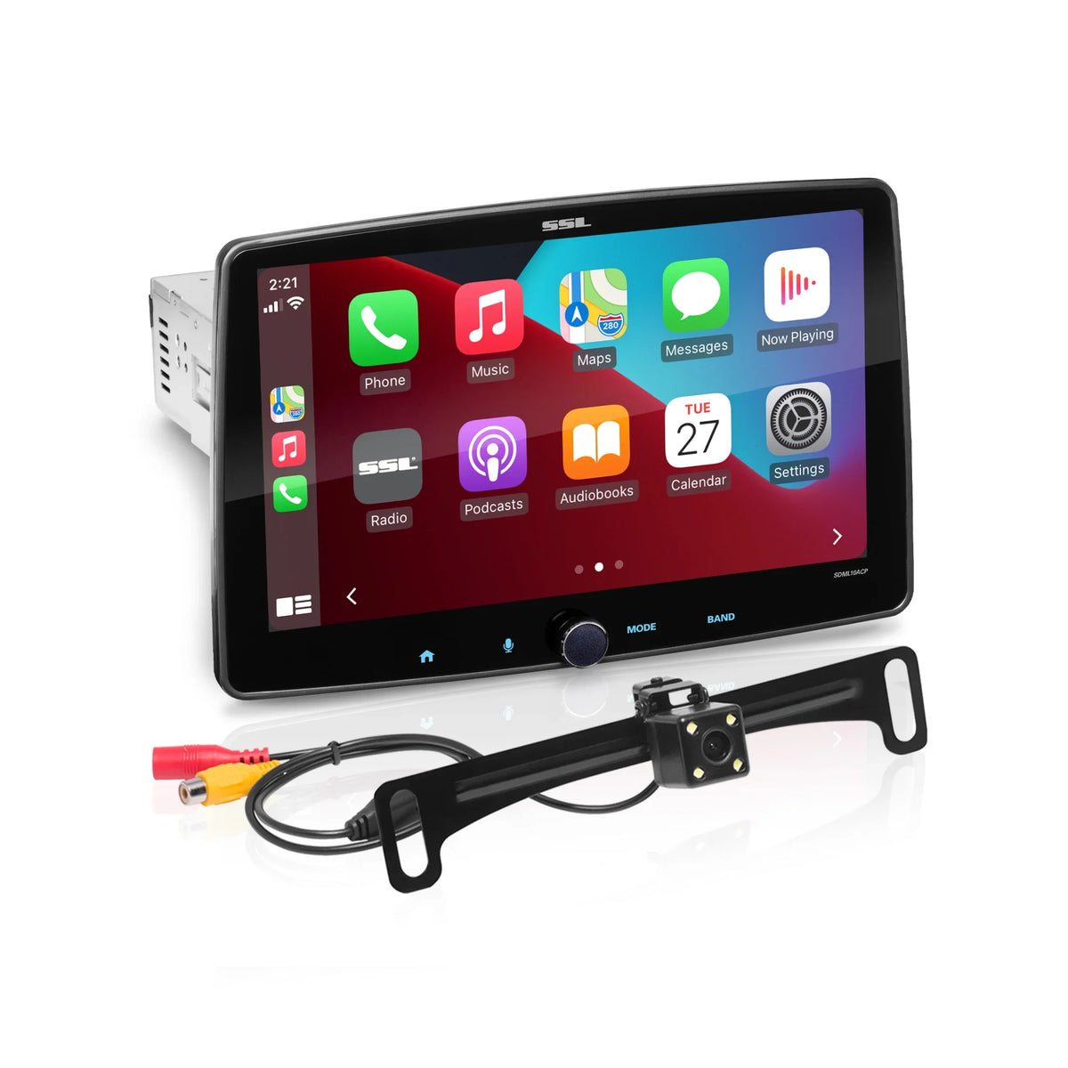 Sound Storm Laboratories SDML10ACPR Car Stereo - Apple CarPlay, Android Auto, Single Din, 10 Inch Touchscreen, Bluetooth Audio, No   Player, / Radio Receiver, Backup Camera,  Illumination