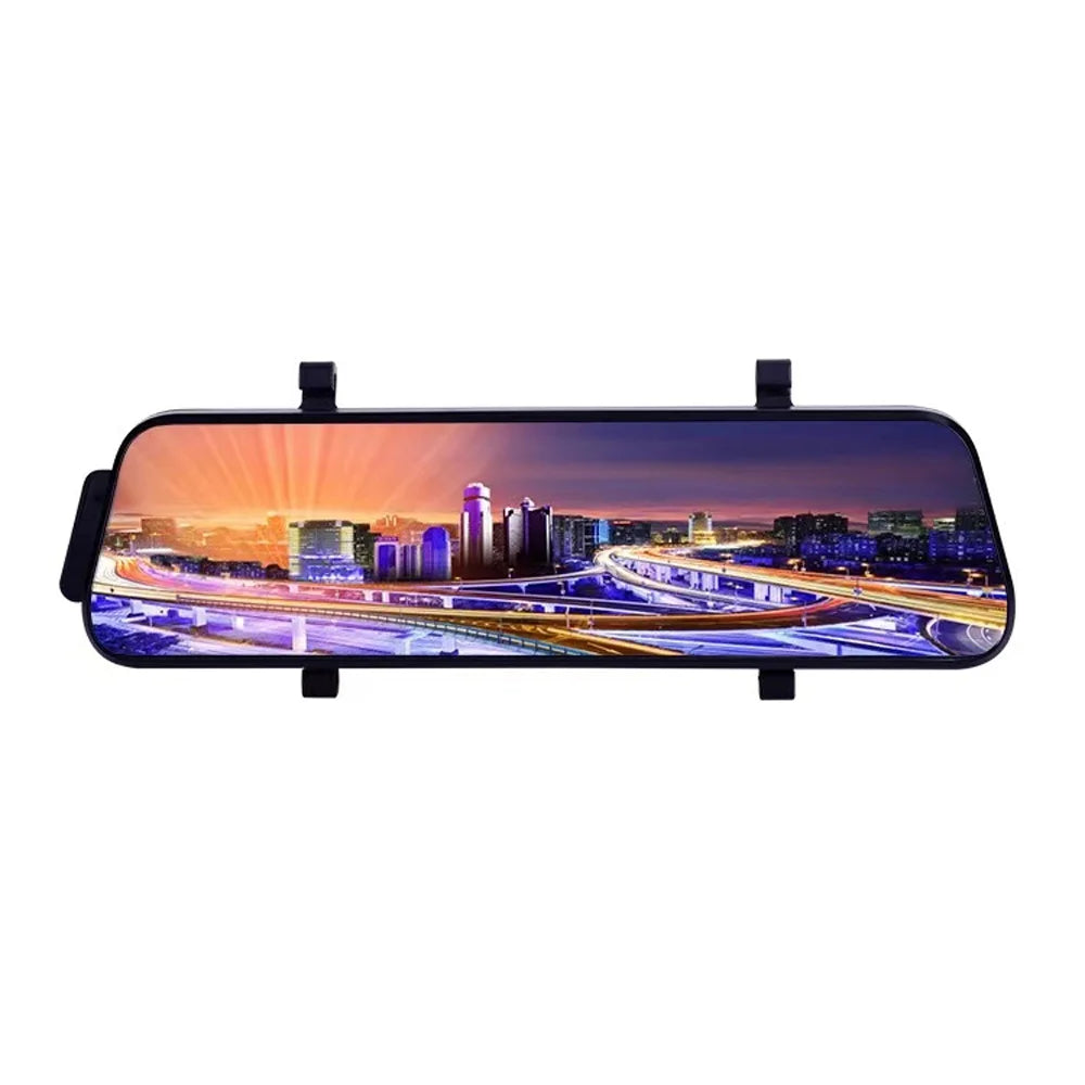 Aibecy 1080P  Dash Front & Rear Dual Driving Recorder with 9.66 Inch Touchscreen 170° Wide Angle Support Clear Night-Vision Parking Monitor Motion Detection Collision Locking Loop Recording Re