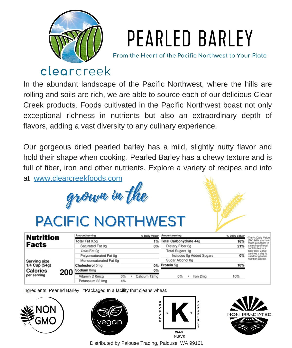 Pearled Barley Bulk | 25 lbs Bucket | Non  | Kosher | Food Storage