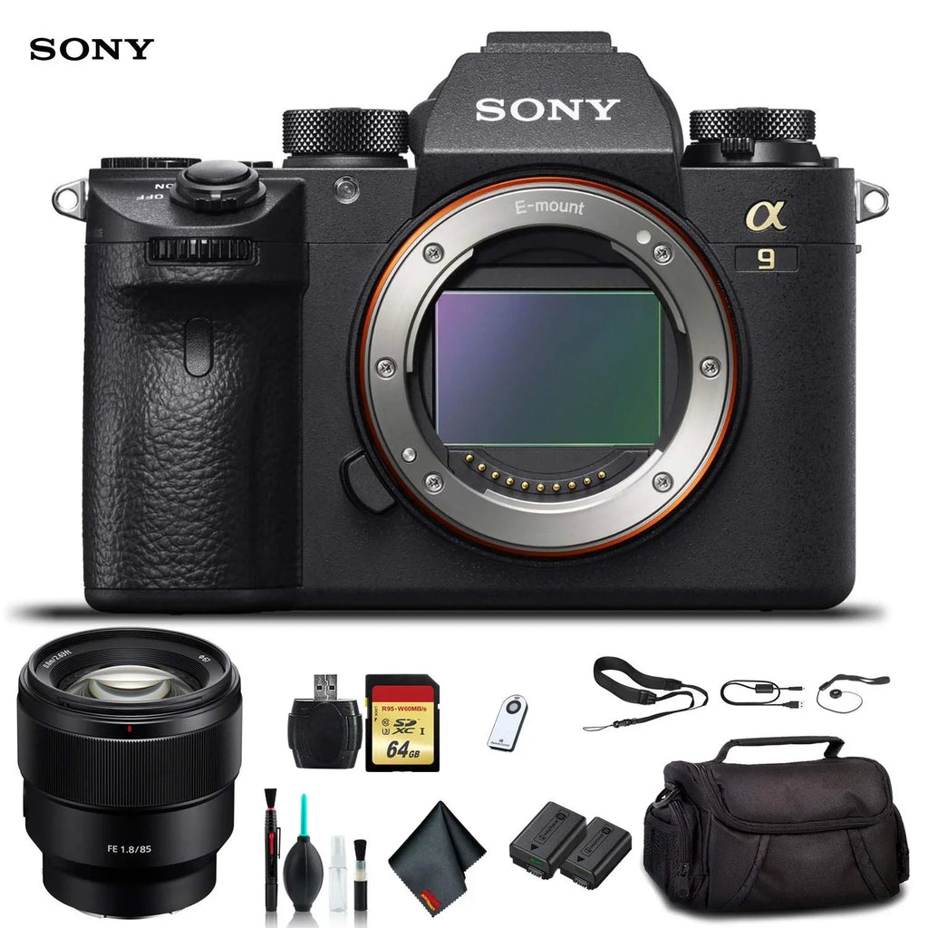 Sony Alpha a9 Mirrorless Camera ILCE9/B With Sony  24-70mm Lens, Soft Bag, Additional Battery, 64GB Memory Card, Card Reader , Plus Essential Accessories
