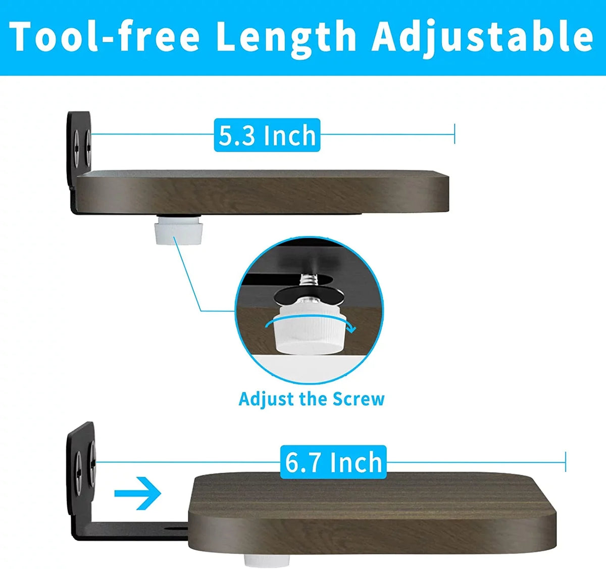 Universal Speaker Wall Mount for , Bose, Sony, Sonos, Logitech, Roku Speaker Mount, Adjustable Wall Shelf for Most