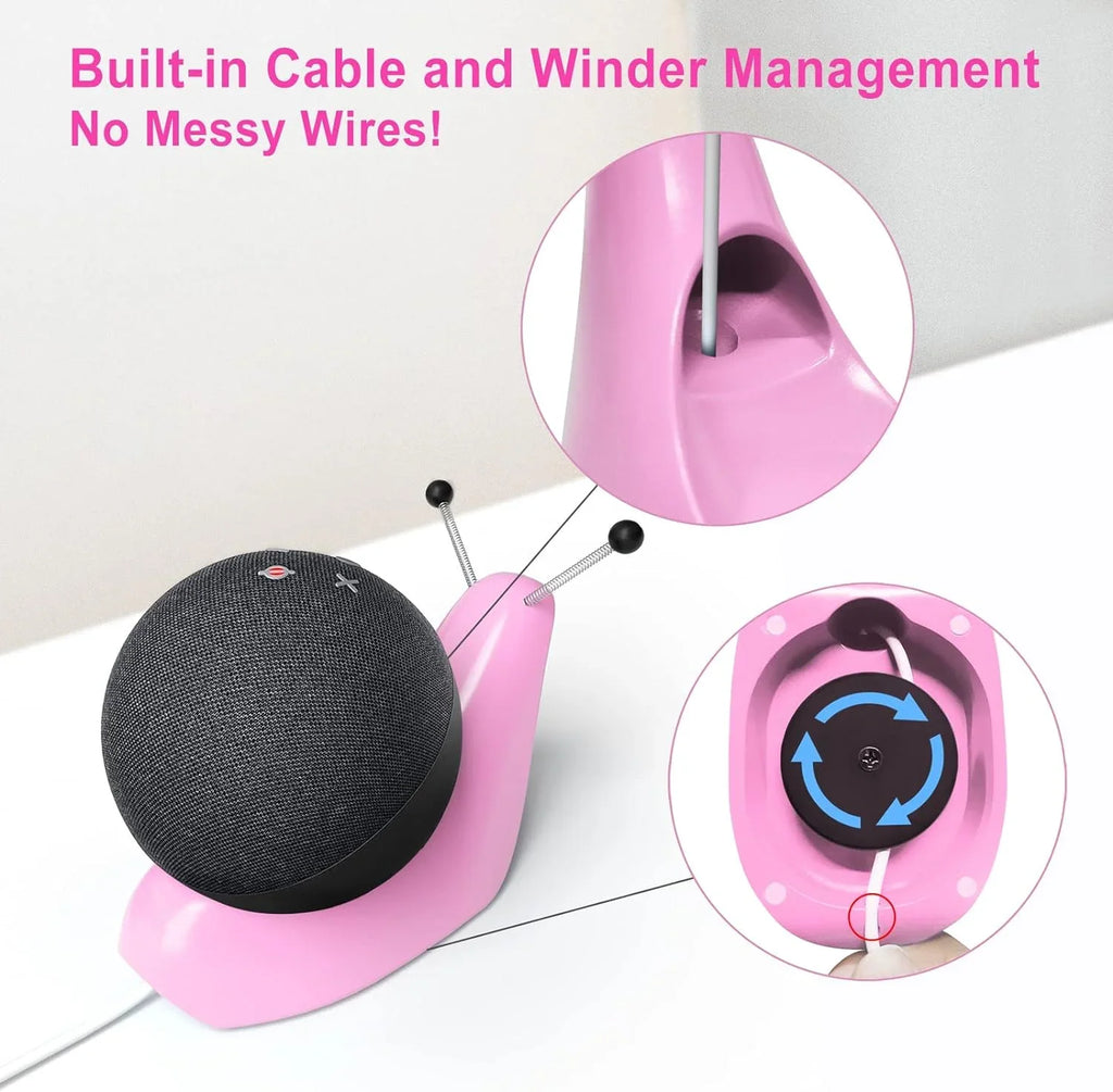 Stable Stand Holder for Echo Dot 4th/5th Generation Stand, Desktop Stand for Echo Dot 4th/5th Gen Holder with Cable