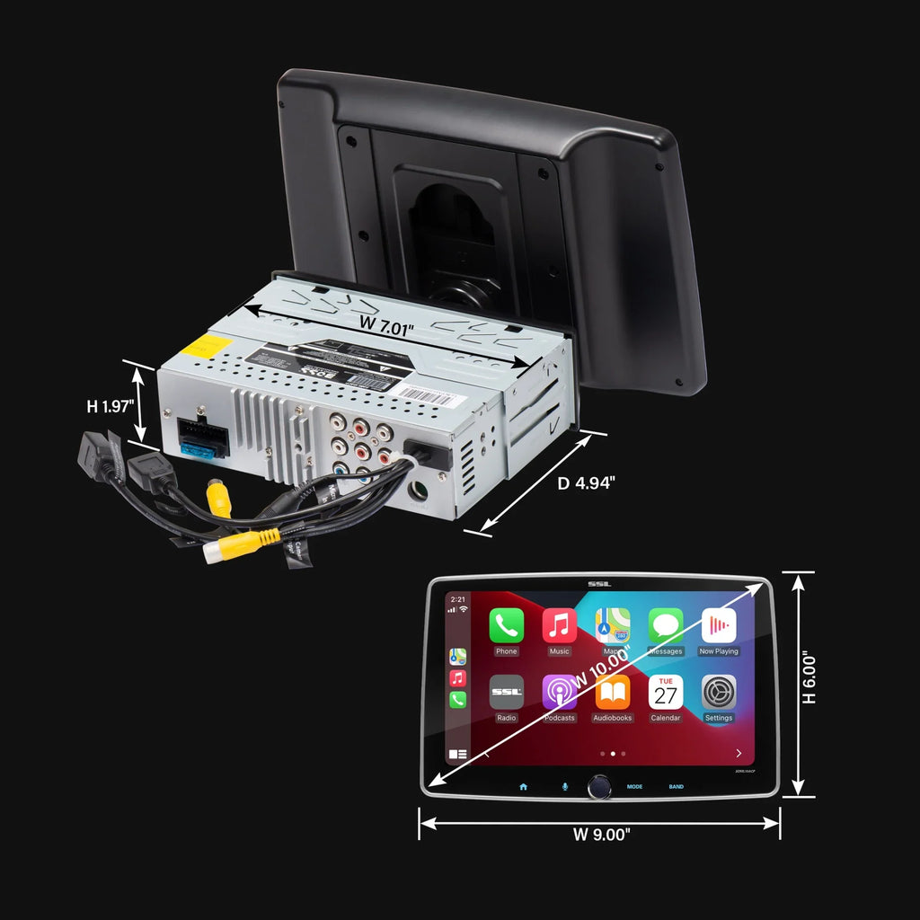 Sound Storm Laboratories SDML10ACPR Car Stereo - Apple CarPlay, Android Auto, Single Din, 10 Inch Touchscreen, Bluetooth Audio, No   Player, / Radio Receiver, Backup Camera,  Illumination