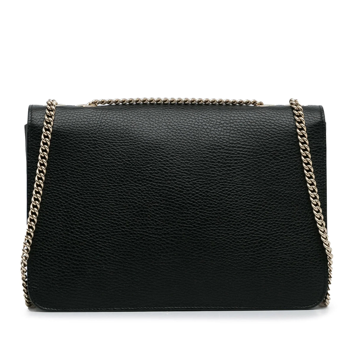 Pre-Owned Authenticated Gucci Medium Dollar Interlocking G Crossbody Bag Calf Leather Black Unisex (Good)