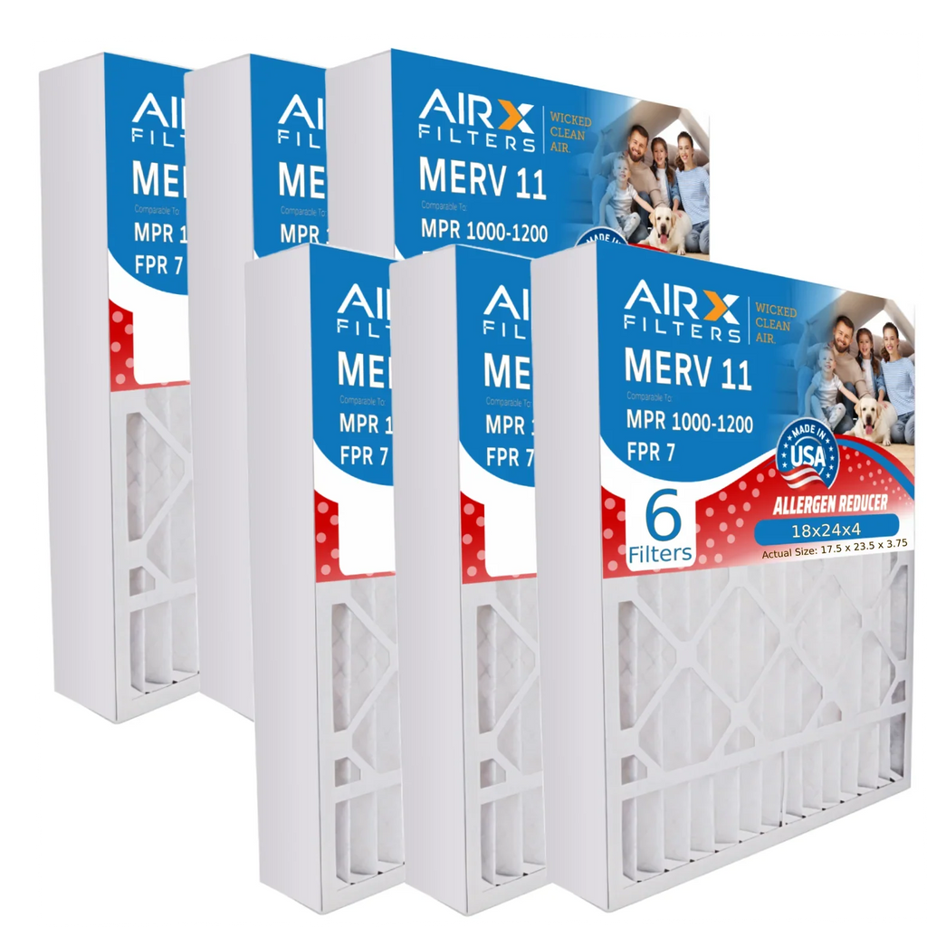 18x24x4 Air Filter  11 Comparable to  1000,  1200 &  7 Electrostatic Pleated Air Conditioner Filter 6 Pack  Premium  Made 18x24x4 Furnace Filters by     .