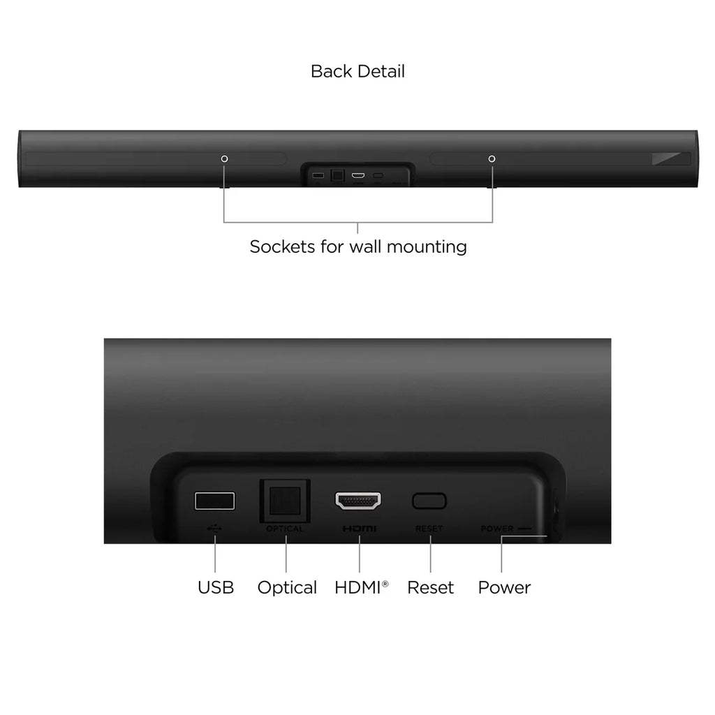 onn Roku Smart Soundbar with built-in 4K Streaming Media Player