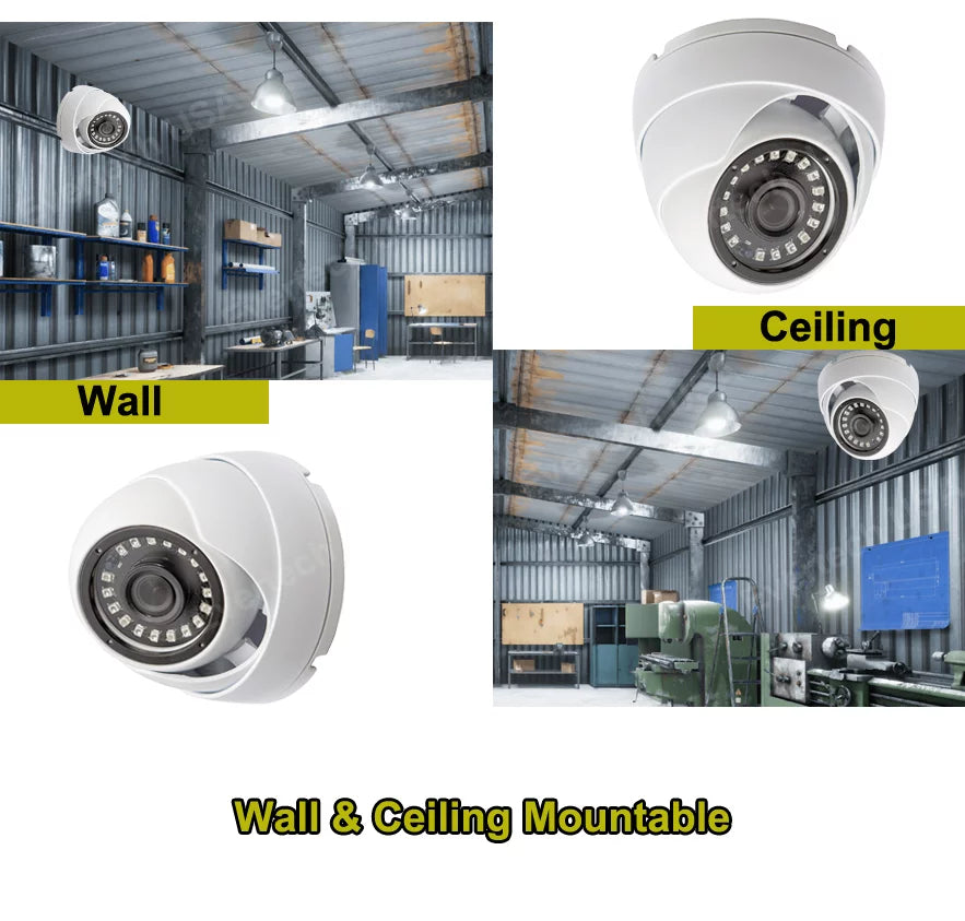Evertech 1080p Dome Security Cameras Weatherproof Indoor / Outdoor with Night Vision and 3.6mm Fixed Lens (Pack of 6)