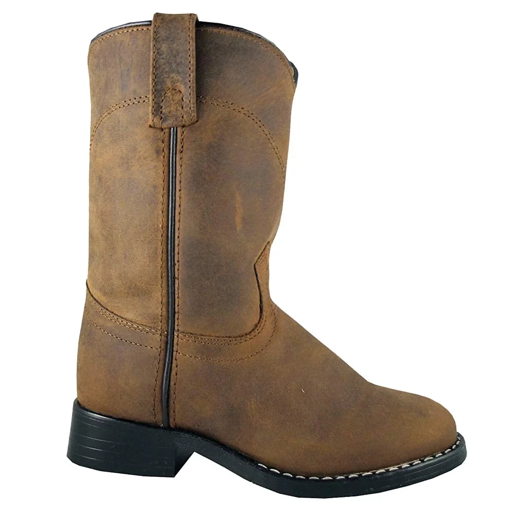 Kids Roper Western Boots, Color: Brown Oil Distress, Size: 10.5, Width: R (3036C-10.5R)