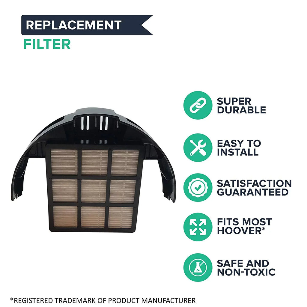 1 Pack of Crucial Vacuum Filters Compatible With Hoover Windtunnel, Rewind T-Series  Style Cartridge Filter; Fits Part # 303172001 303172002 902404001 Models: UH70120 UH70600 UH70601 UH70603 Bulk