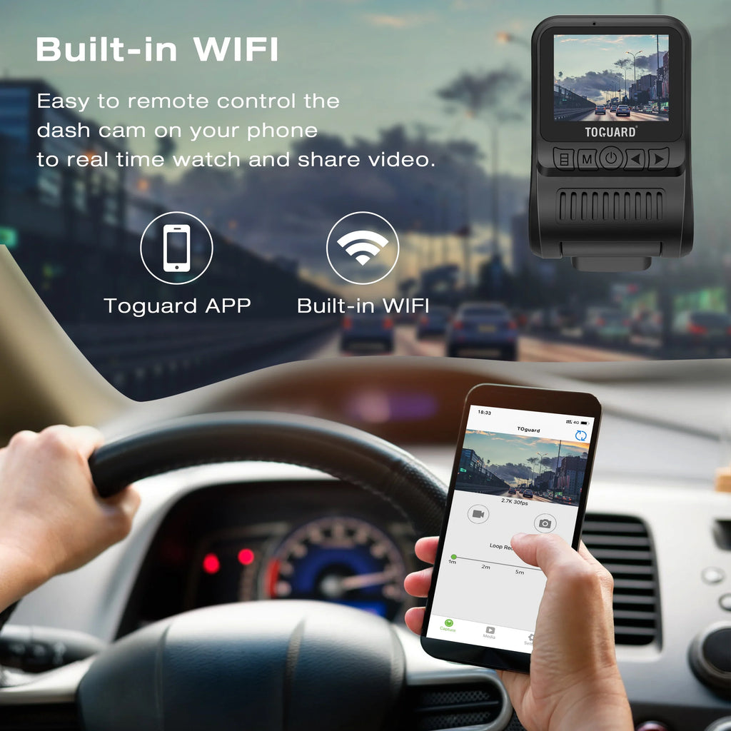 Campark Dual 1080 Dash Cam Front and Inside, 1.5"  Car Camera, Dash Camera for Cars with  Night Vision, Loop Recording, 170° Wide Angle, 24H Parking Monitor