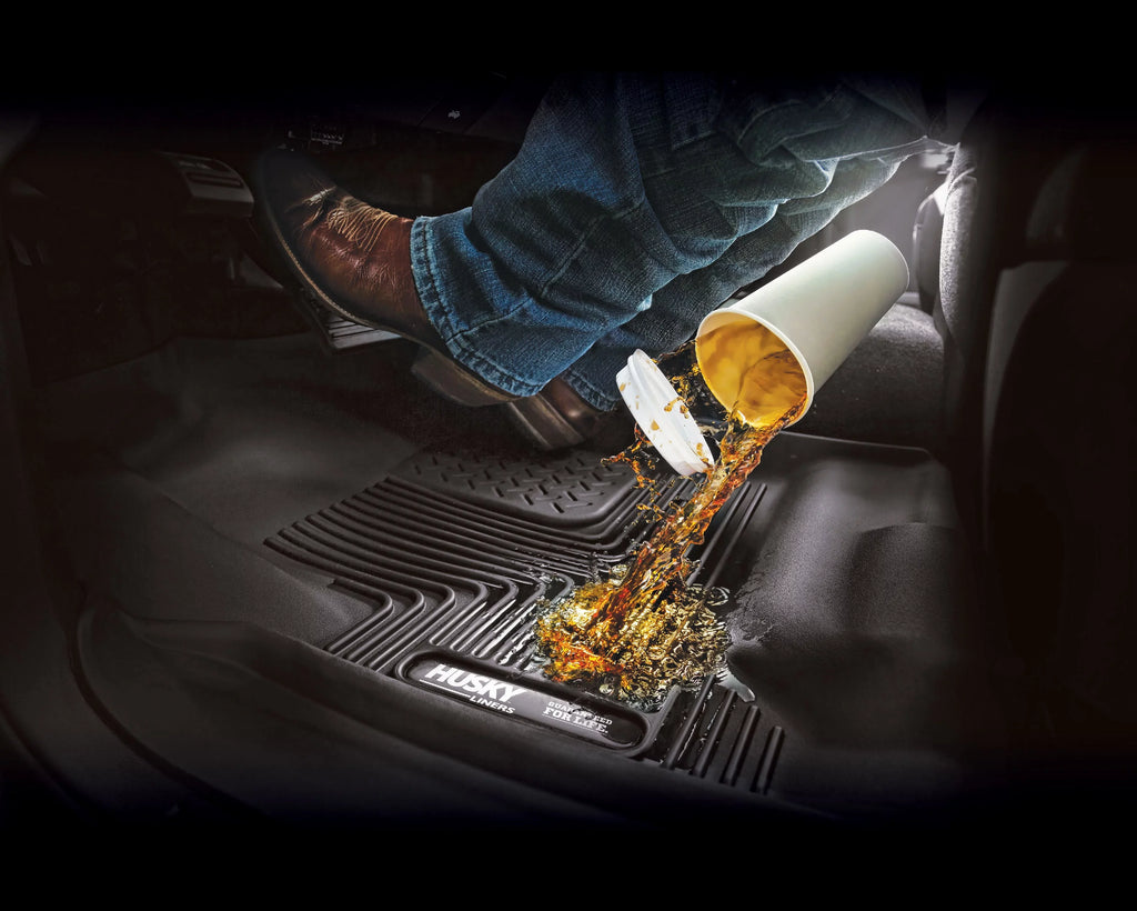 Husky Liners X-act Contour Series Front & 2nd Seat Floor Liners Black Fits 17-22 Ford F-250/F-350/F-450 Crew Cab Carpet Vehicle has factory storage box Fits select: 2017-2023  F250