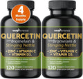 Quercetin with Vitamin C and Zinc - Nettle Quercetin - Quercetin 500mg - Quercetin with Bromelain - Zinc Quercetin + Vitamin D3 - 240 Veggie Caps - (Non-, Gluten-Free, Vegan) 4 Month Supply