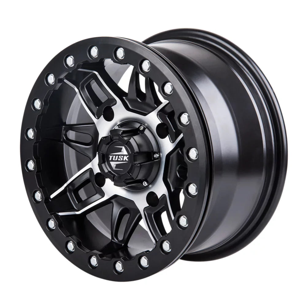 4/137 Tusk Wasatch Beadlock Wheel 15x7 5.0 + 2.0 Machined/Black For - Defender HD10 Pro Lone Star 2021-2022