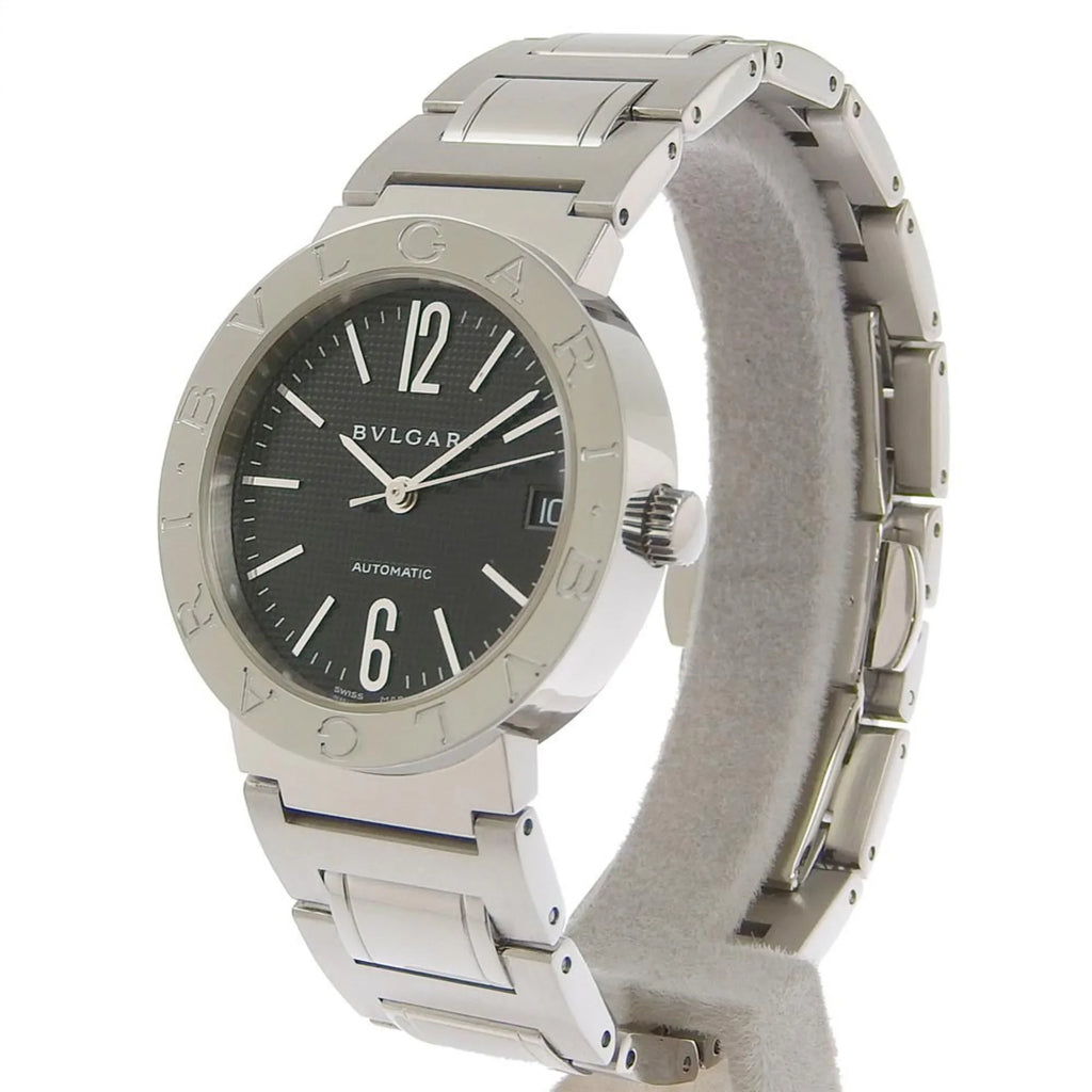Pre-Owned  Bulgari BB33BSS  stainless steel self-winding boys black dial watch (Good)