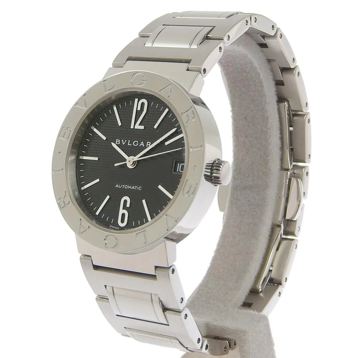Pre-Owned  Bulgari BB33BSS  stainless steel self-winding boys black dial watch (Good)