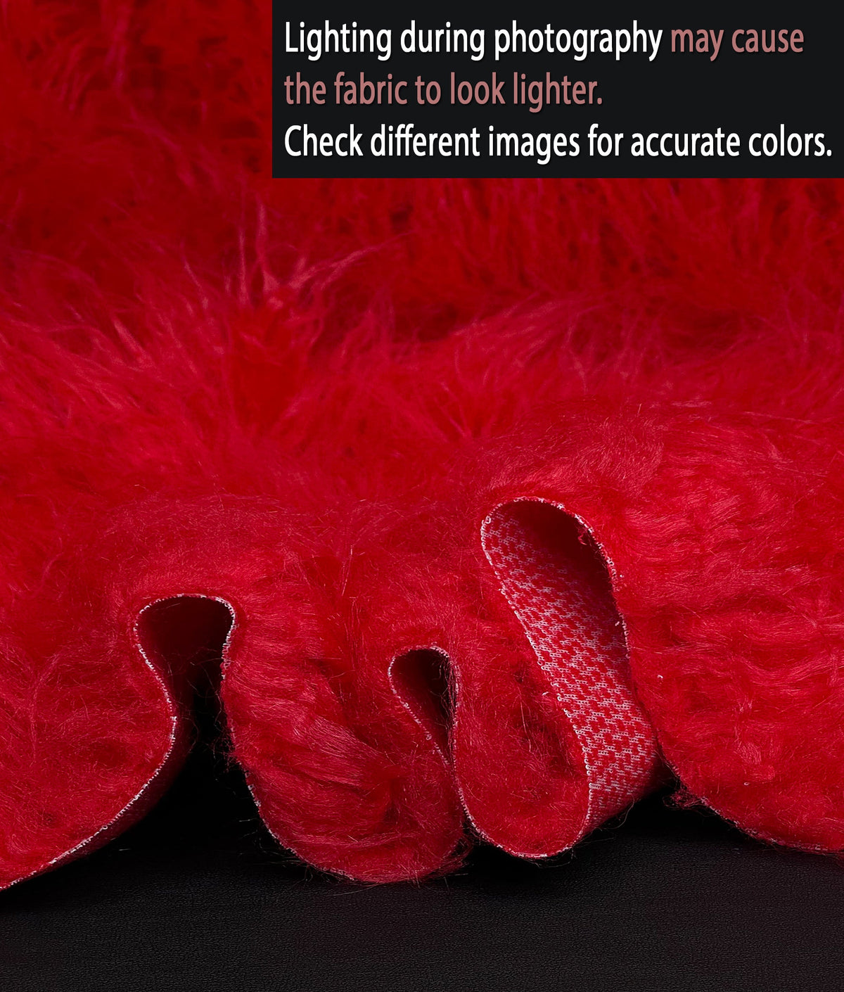 Faux Fake  Yak  3.5"  Pile Japanese Fire Retardant Yarn 2.3oz Per Yard / Craft, Sewing Cosplay 58" Wide Sold by Continuous Yard (Fire Red)