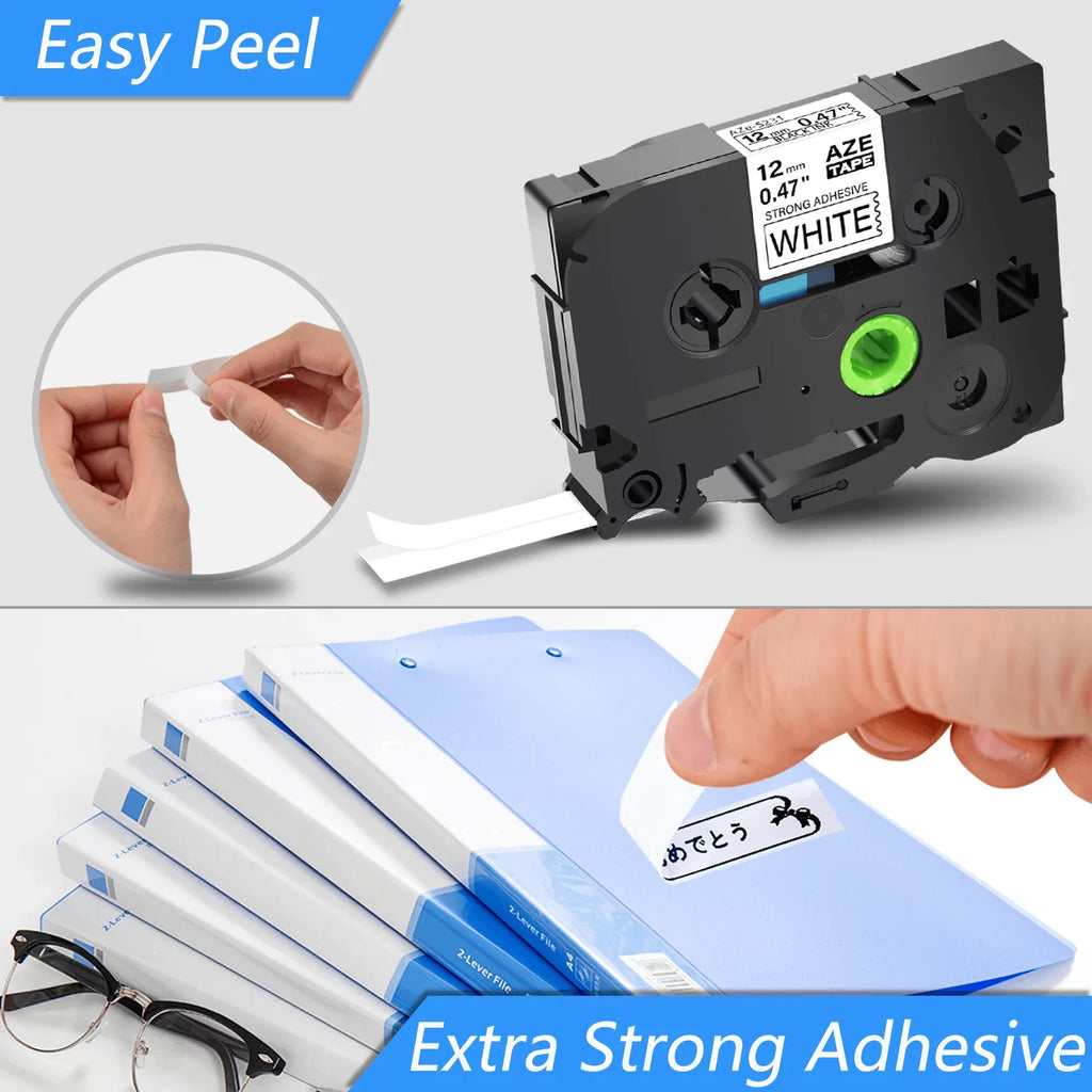 40PK Compatible for Brother P-touch Black on White 12mm  TZe TZe-S231 -S231 TZe-231 -231 Extra Strength Laminated Label Tape
