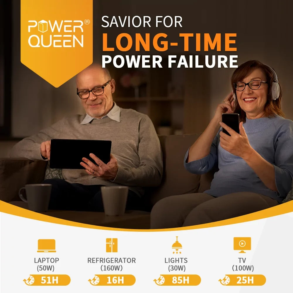 Power Queen 12.8V 200Ah LiFePO4 Battery 2560Wh 4000+ Cycles for Solar  Camper Off-Grid